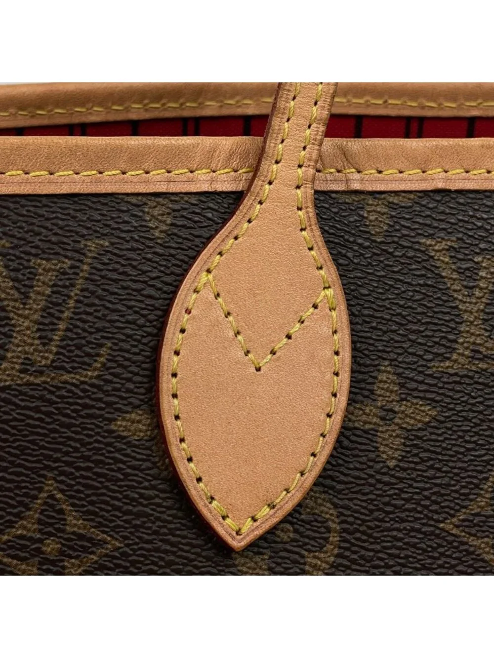 Louis Vuitton Neverfull MM Tote Monogram Brown Cerise